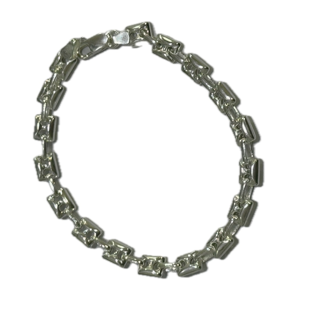 Pulsera plata tipo Gucci cuadrado