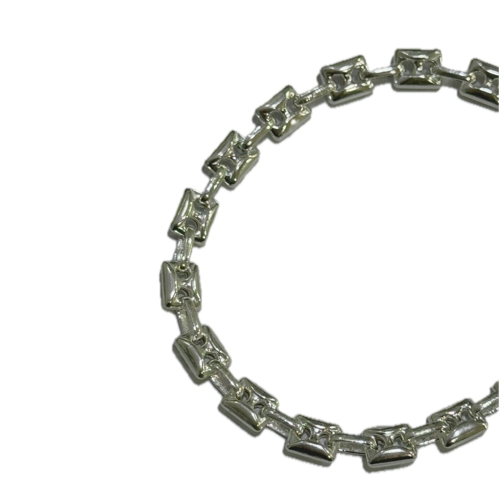 Pulsera plata tipo Gucci cuadrado