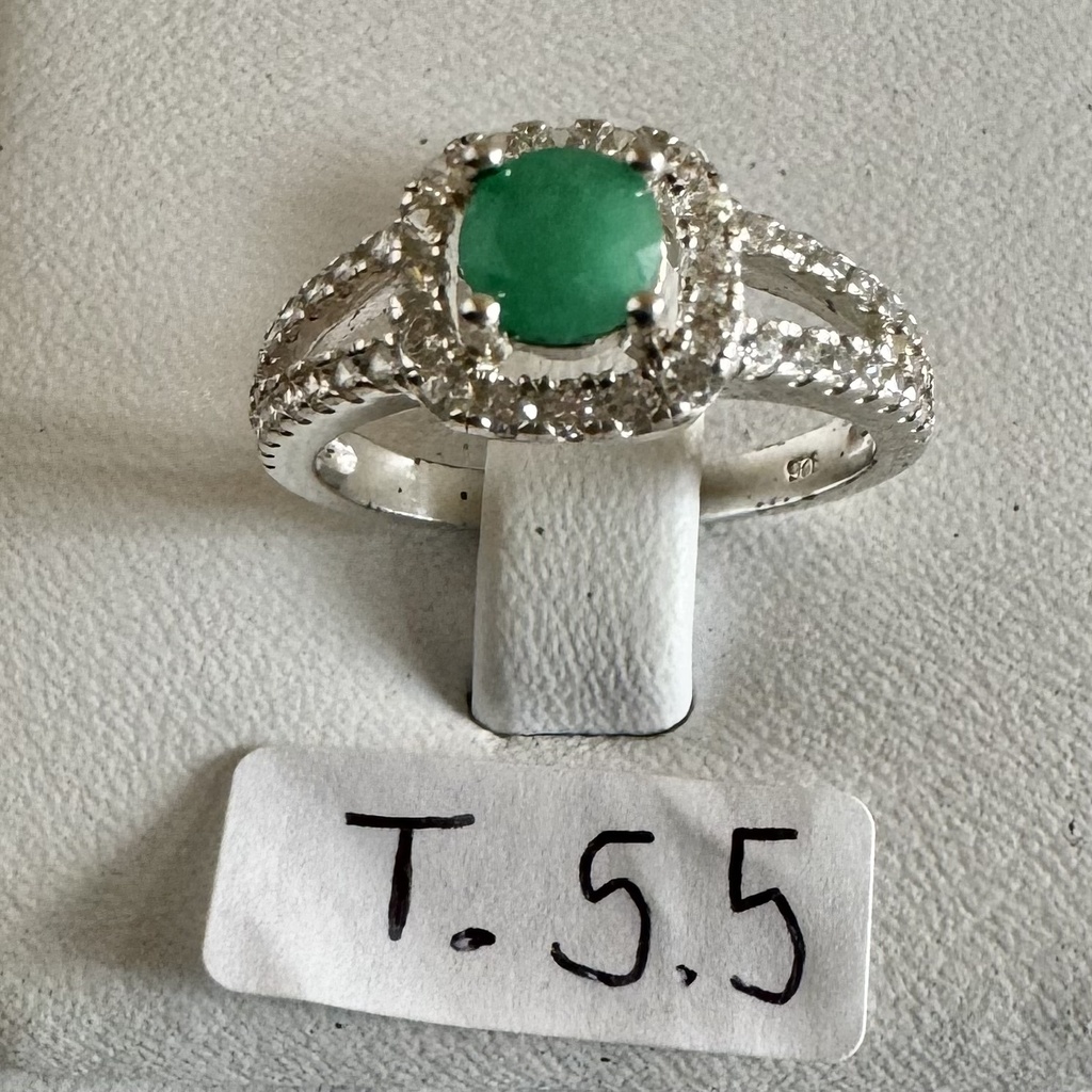 Anillo plata esmeralda surtido T 9