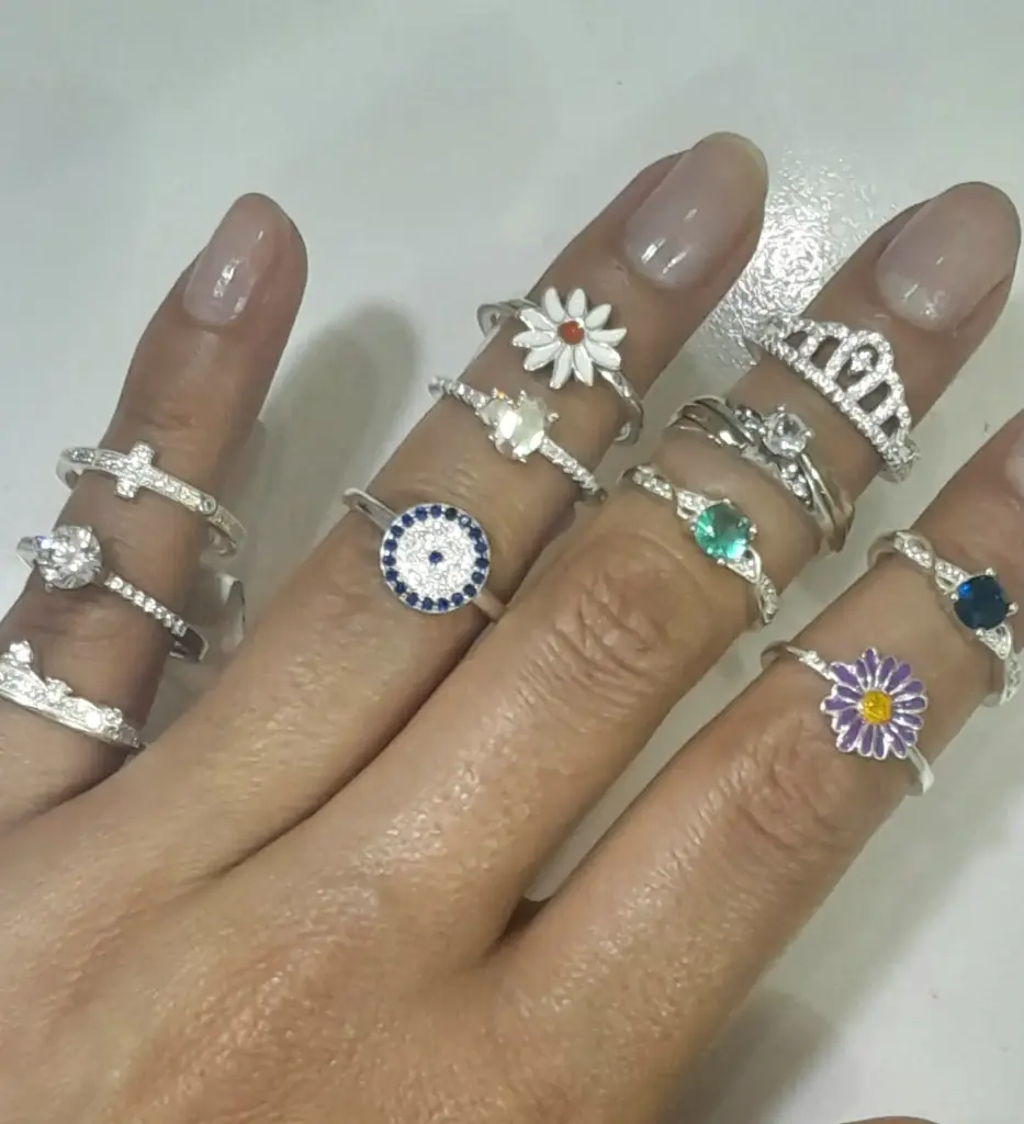 Anillo circon surtidoT.8