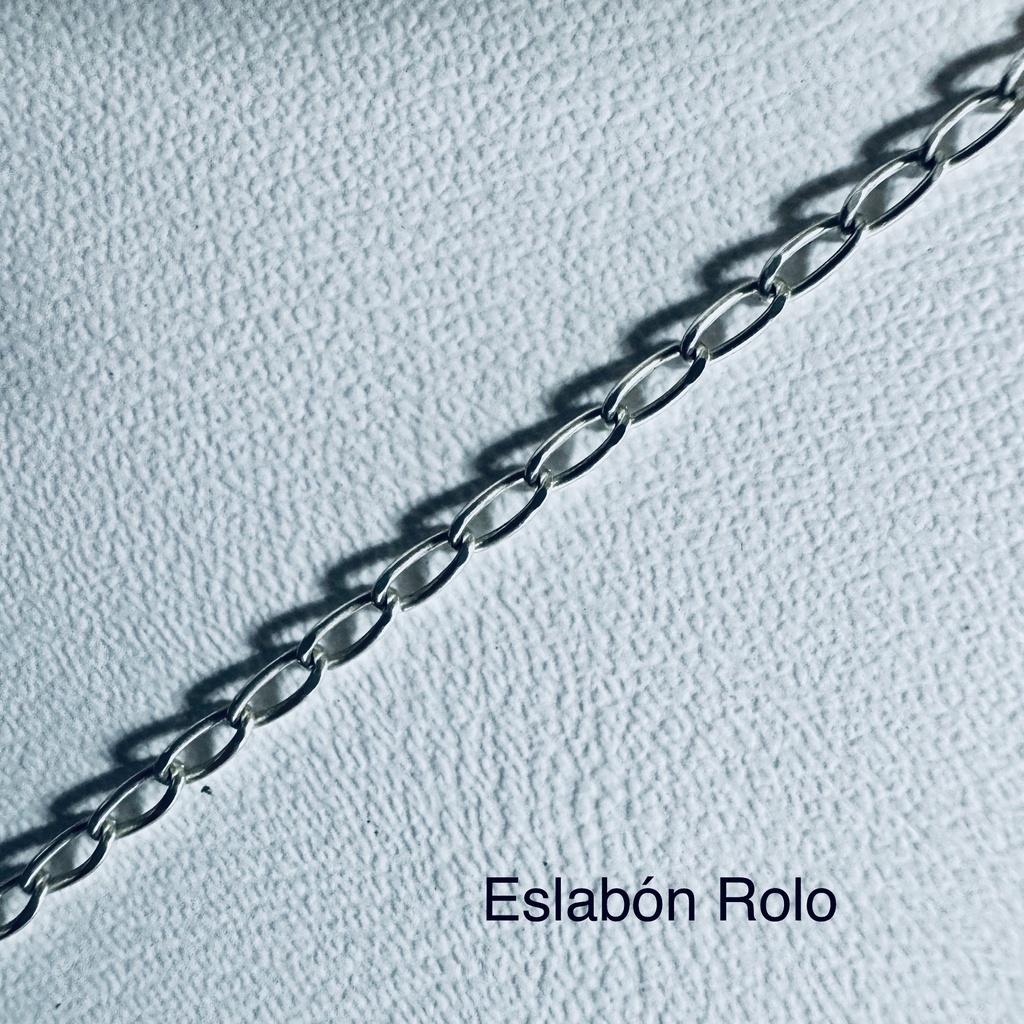 Cadena Plata tejido eslabon rolo 45CM X 2MM