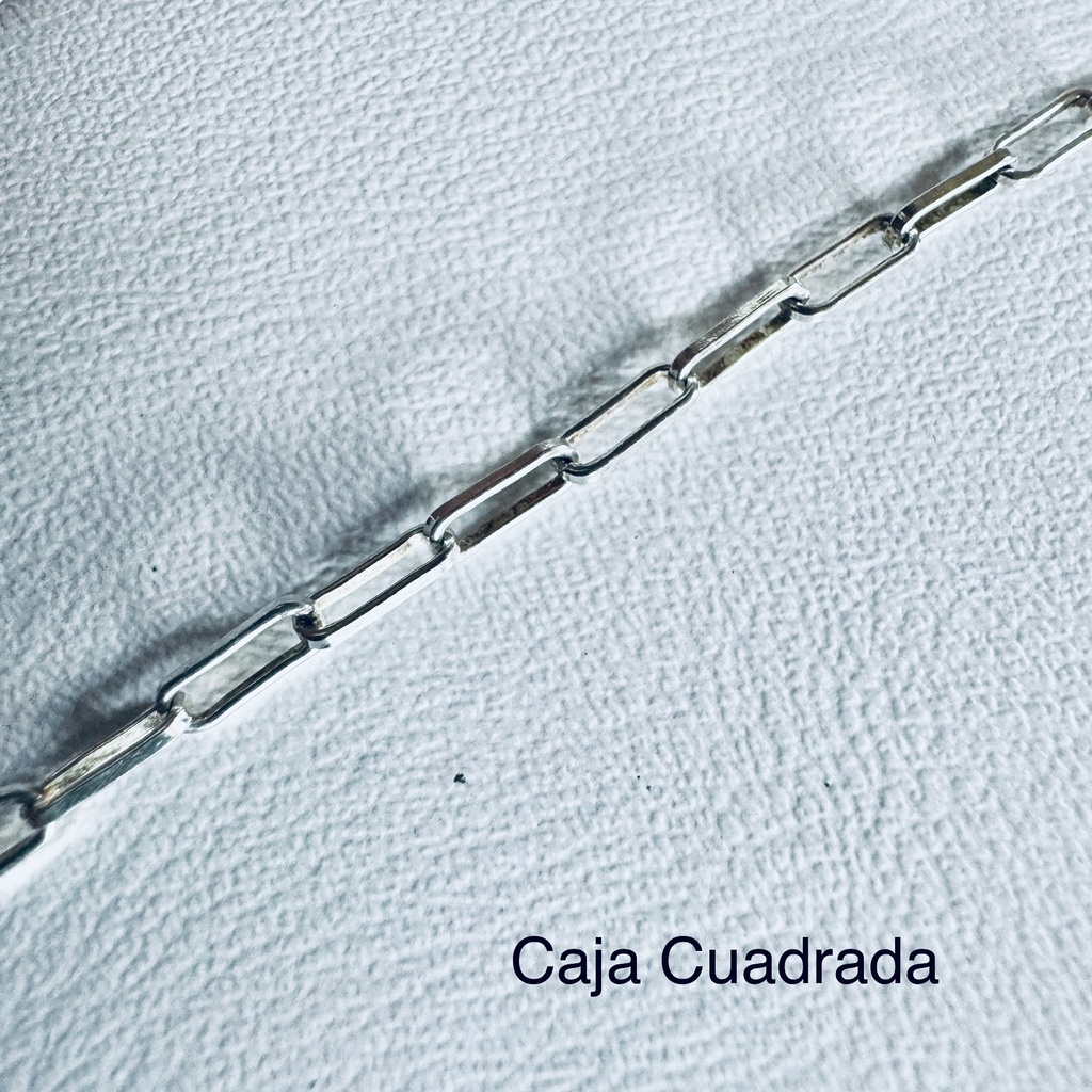 Cadena Plata tejido caja cuadrada 45CM X 2MM