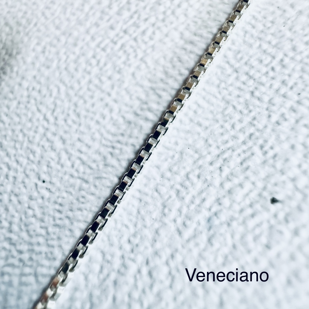 Cadena Plata tejido veneciano 50CM X 1MM