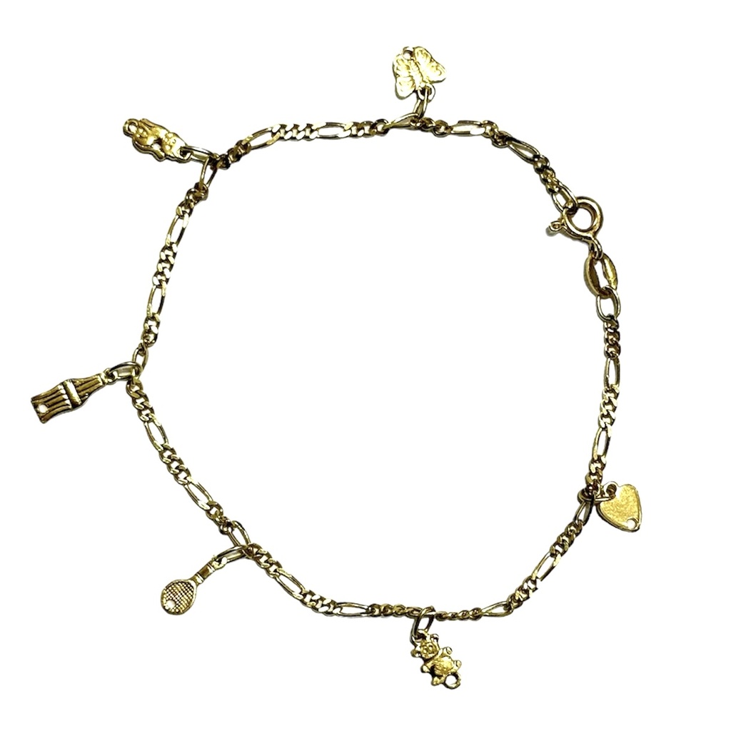 Pulsera oro 18K tejido cartier dijes pop