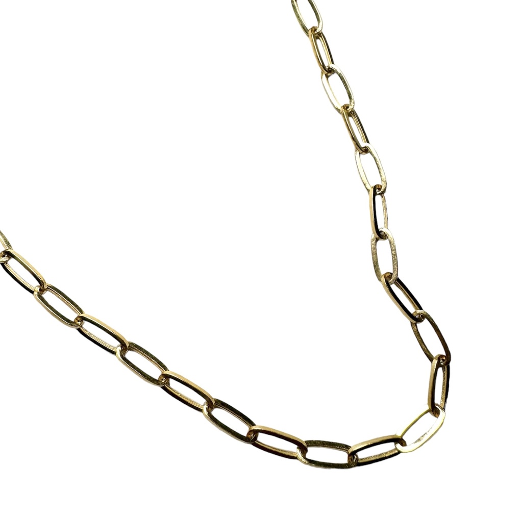 Cadena oro 18k tejido clip 45cm x 1mm