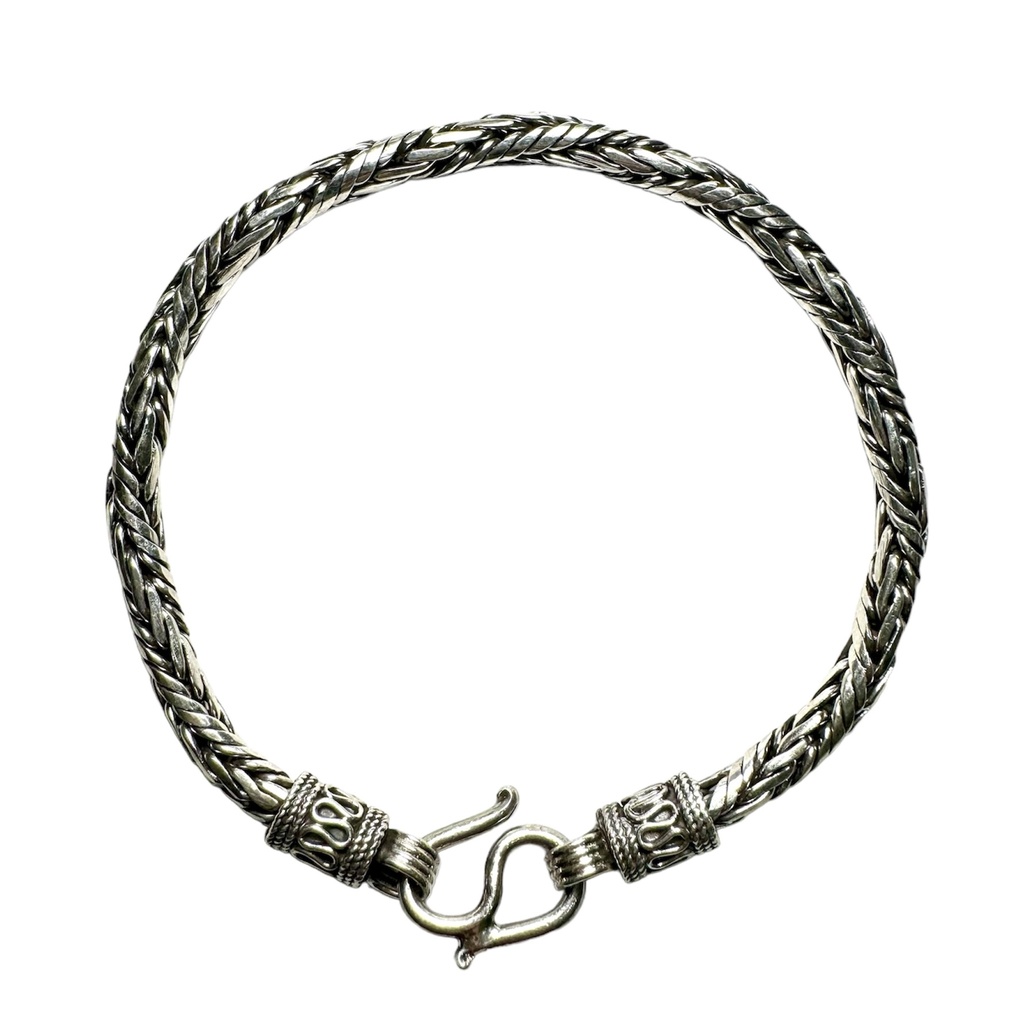 Pulsera Hombre broche S Plata envejecida