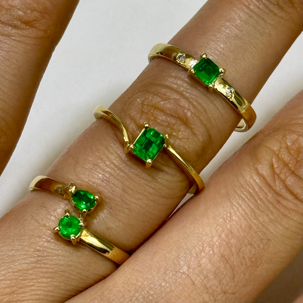 Anillo ORO con Esmeralda varios diseños 