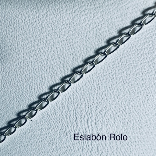 [A0011 CA] Cadena Plata tejido eslabon rolo 45CM X 2MM