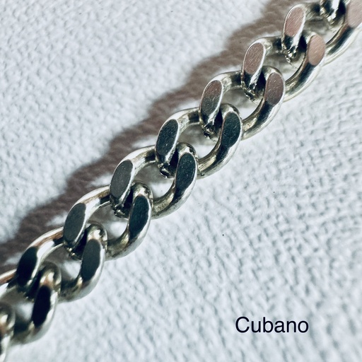 [A0018 CA] Cadena Plata tejido Cubano 60cm*2mm