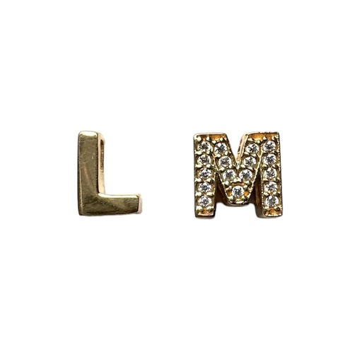 [A0113 DJ] Dije oro 18k letras pasacadena