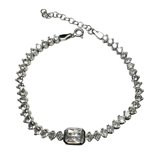 [A0062 Pl] Pulsera Plata circones brillo