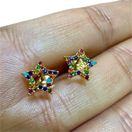 [A0120 AR] Topito oro 18K  estrellas en fila