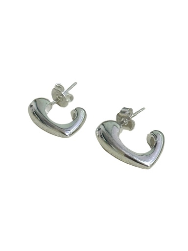 [A0048 AR] Arete Gota corazón Plata asimétricos