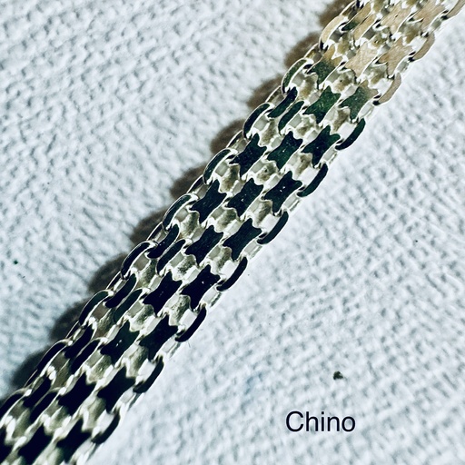 [A0050 CA] Cadena plata tejido chinesco 60cm x 2mm