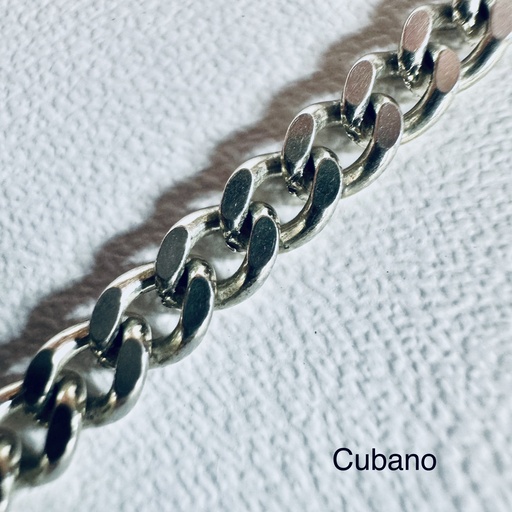 [A0134 CA] Cadena plata tejido martillado 60cm x 4mm