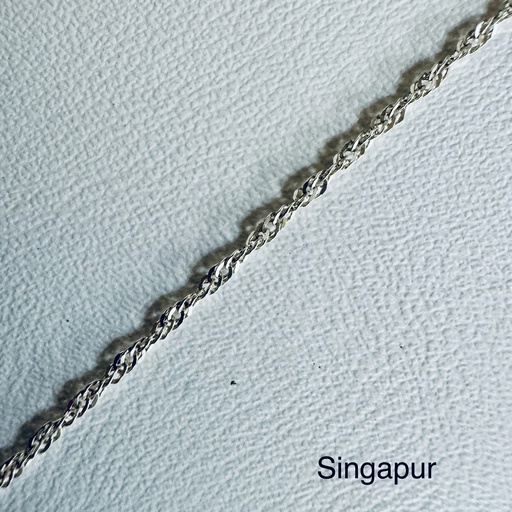 [A0076 CA] cadena plata tejido Singapur 40cm x 2mm