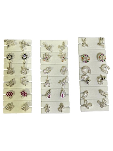[A0047 AR] Topos mini en plata surtidos con circón
