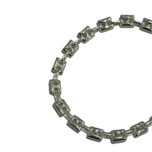 [A0033 PL] Pulsera plata tipo Gucci cuadrado