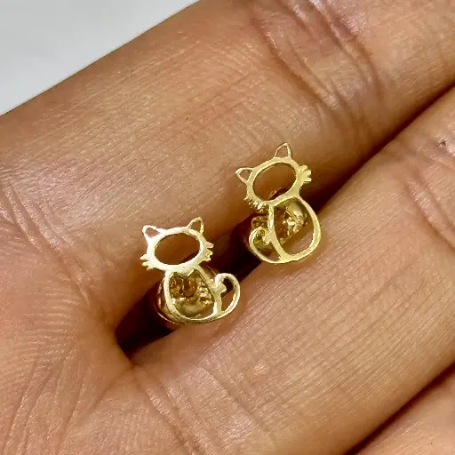 [A0138 AR] Topos oro 18K gatitos 