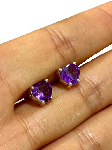 [A0140 AR] Topos en plata amatista corazón