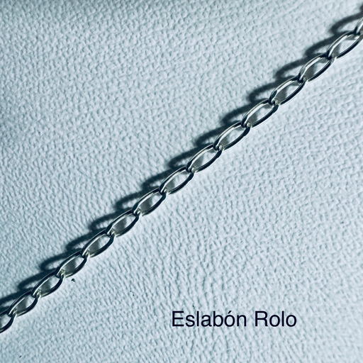 [A0144 CA] Cadena Plata tejido eslabon rolo 50cm X 1mm