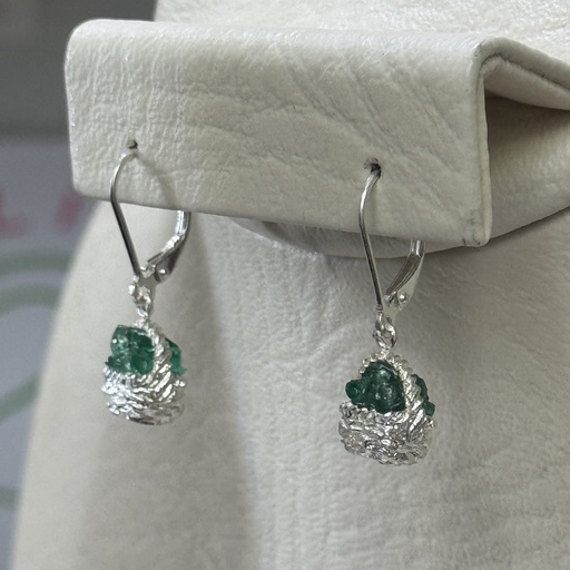 [A0007 AR] Aretes en plata canasta con morrallas