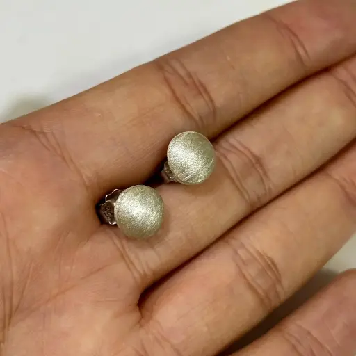 [A0144 AR] Topos en plata embutido diamantado pequeños