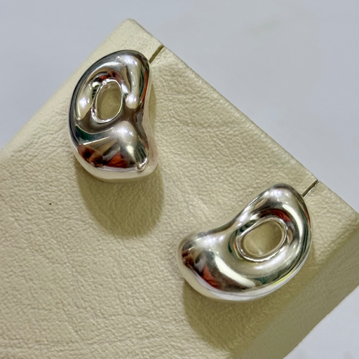 [A0157 AR] Arete burbuja plata