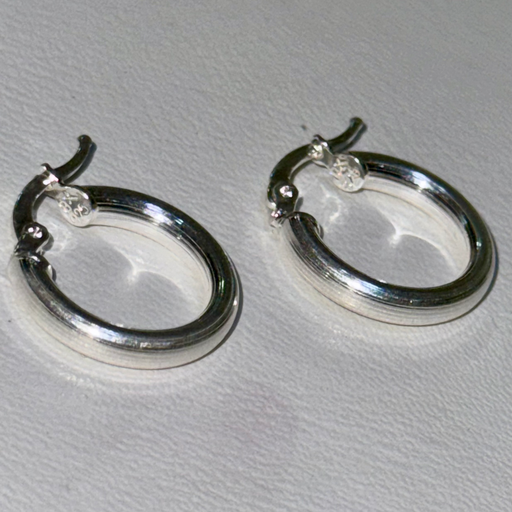 [A0168 AR] Candonga plata líneas cierre italiano Diam1.5cm
